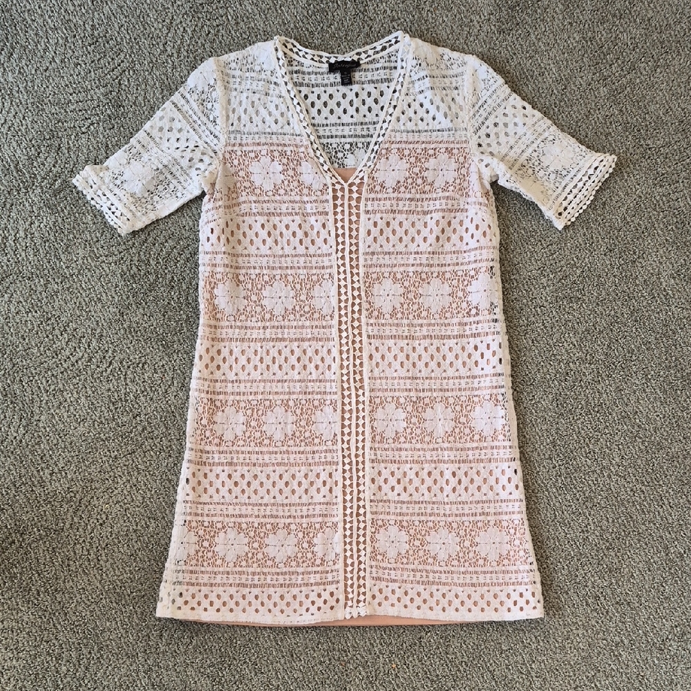 Chic White Lace Mini Dress